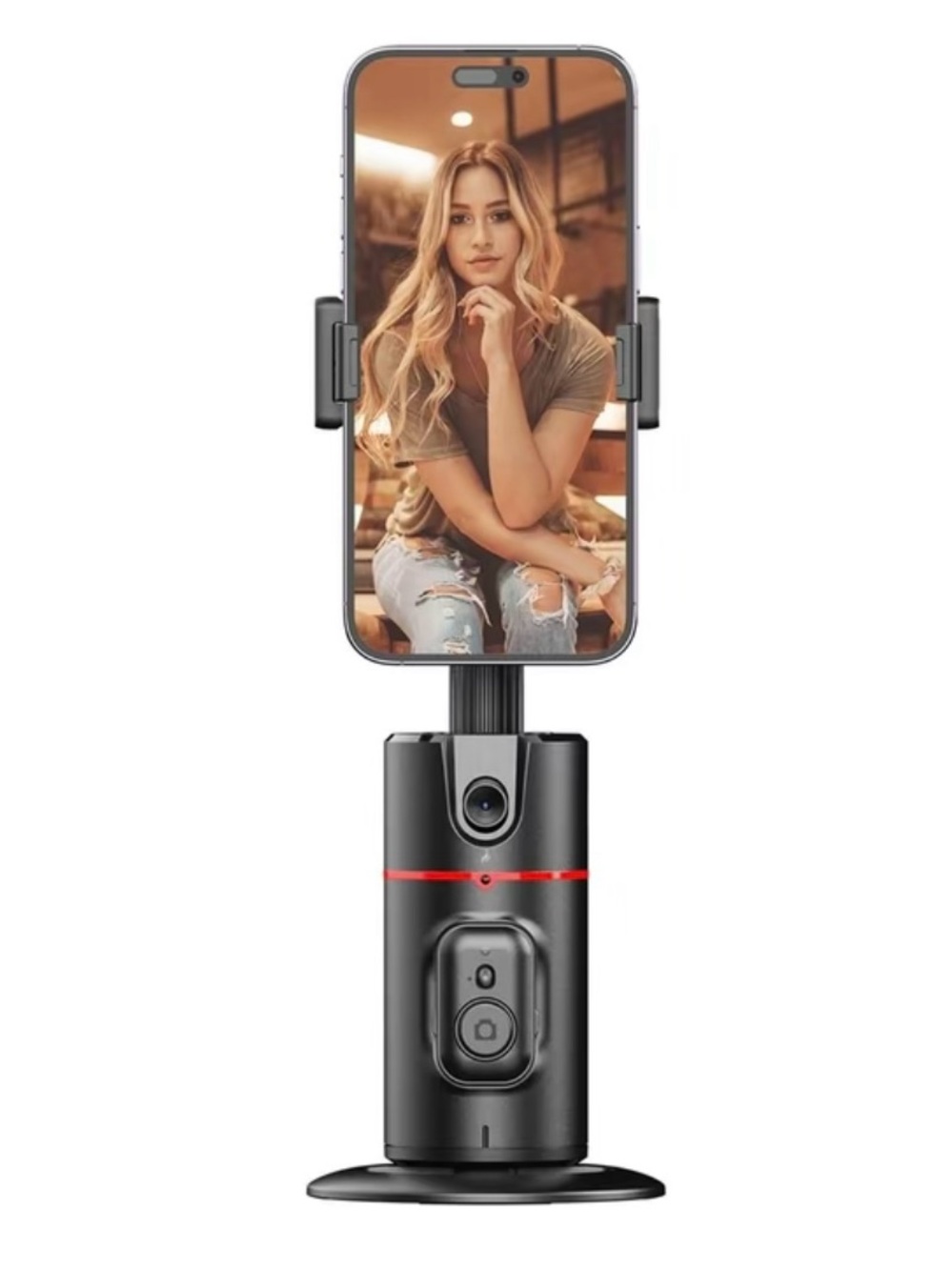 Auto-Tracking Black Smartphone Mount with Remote Control